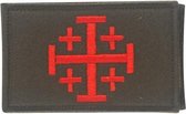 Jerusalem Cross Knights Templar Geborduurde patch embleem met klittenband