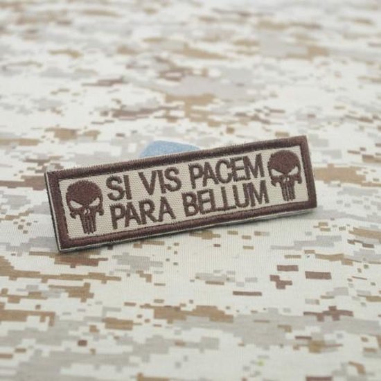 Si Vis Pacem, para Bellum Punisher Patch marron brodé avec velcro | bol.com