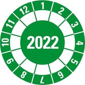 Keuringssticker jaartal 2022, Ø40, 10/vel, groen