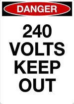 Sticker 'Danger: 240 Volts, keep out' 105 x 148 mm (A6)