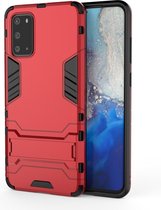 Armor Kickstand Back Cover - Samsung Galaxy S20 Ultra Hoesje - Rood