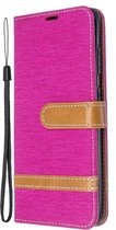 Denim Book Case - Samsung Galaxy S20 Hoesje - Roze