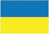 20x Binnen en buiten stickers Oekraine 10 cm - Oekraiense vlag stickers - Supporter feestartikelen - Landen decoratie en versieringen