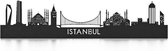 Skyline Istanbul Zwart hout - 80 cm - Woondecoratie design - Wanddecoratie met LED verlichting