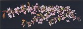 Thea Gouverneur - Kit point de croix avec grille - 481.05 - Fils DMC pré-triés - Japanese Blossom - Zwart Aida - 80 cm x 27 cm - Kit DIY