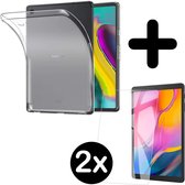 Samsung Galaxy Tab A 10.1 2019 Hoes Siliconen Hoesje Cover Transparant Met 2x Screenprotector