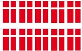 2x Papieren slinger Denemarken 4 meter - Deense vlag - Supporter feestartikelen - Landen decoratie/versiering
