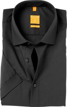 Redmond modern fit overhemd - korte mouw - antraciet grijs - Strijkvriendelijk - Boordmaat: 41/42