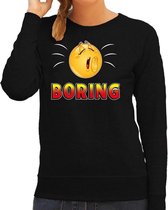 Funny emoticon sweater Boring zwart voor dames M