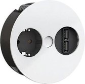Bachmann Twist - Inbouw stopcontact - 1x 230V + USB charger - matt wit - 2 meter aansluitsnoer