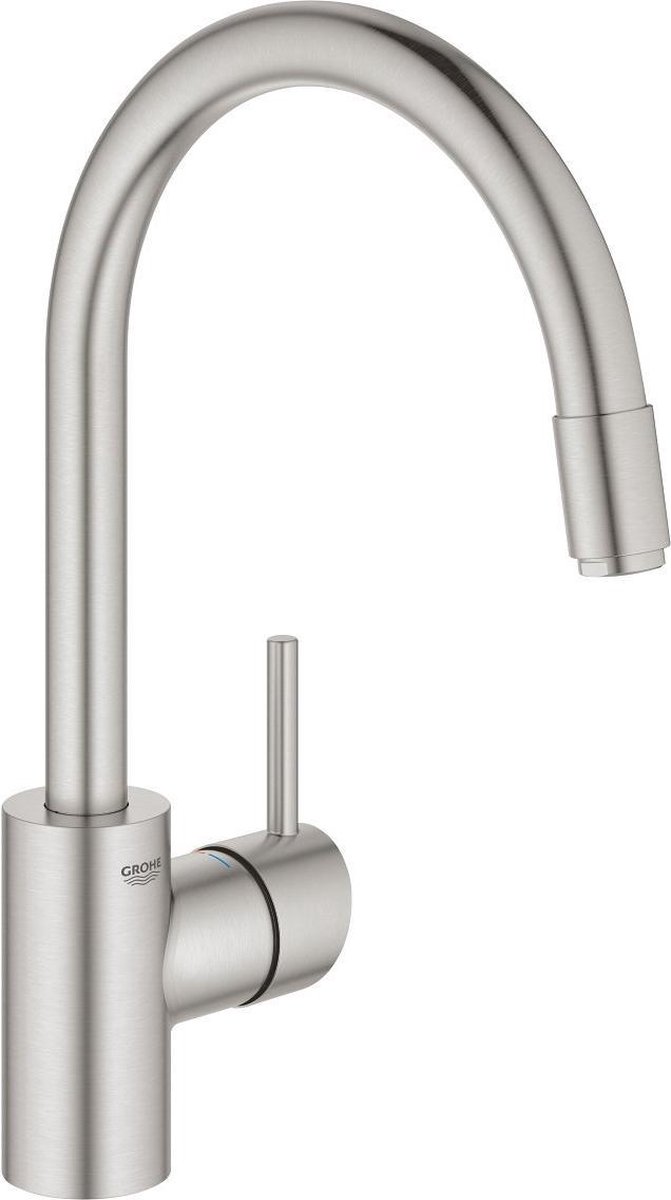 GROHE Concetto keukenkraan - draaibare C-uitloop - uittrekbare handdouche - RVS (supersteel) - 32663