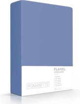 Romanette luxe flanellen hoeslaken - jeans blauw - lits-jumeaux extra lang (180x220 cm)