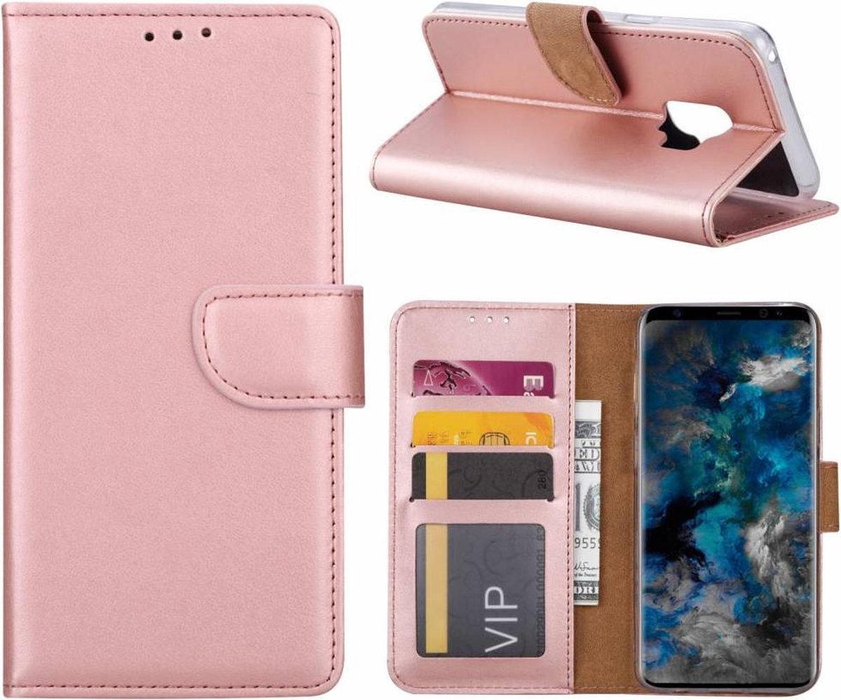 Samsung Galaxy S9 Booktype / Portemonnee TPU Lederen Hoesje Rose Goud