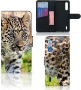 Coque Xiaomi Mi 9 Lite Cuir PU Protection Etui Housse pour Bébé Leopard