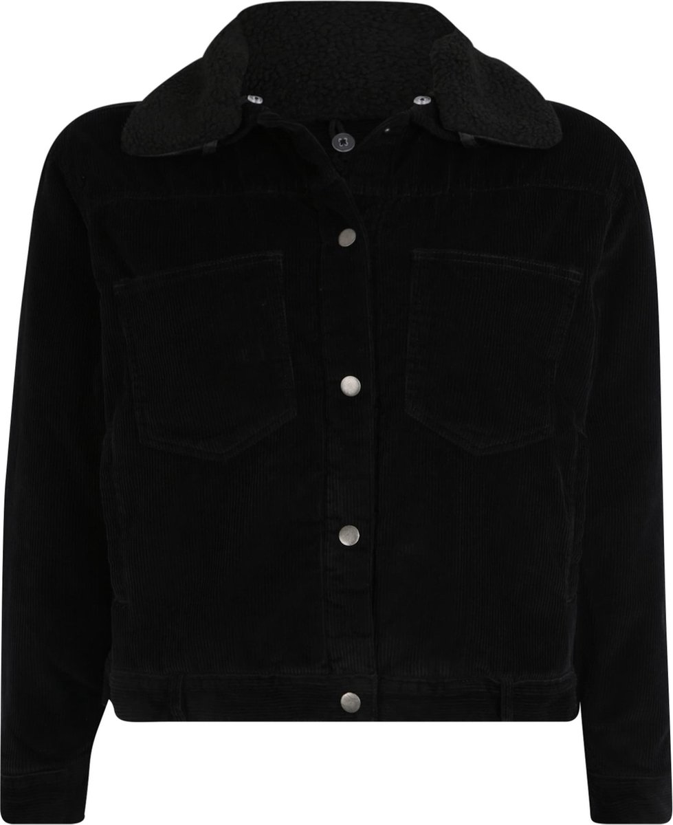 Urban Classics Jacket -5XL- Oversized Corduroy Sherpa Zwart