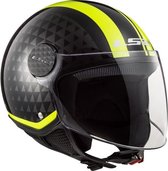 LS2 Sphere Lux Crush Jet motorhelm - zwart en geel