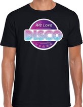 We love disco feest t-shirt zwart voor heren M