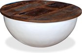 Salontafel komvormig massief gerecycled hout wit