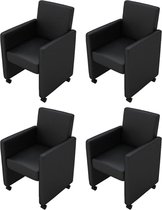 Eetkamerstoelen 4 st kunstleer zwart