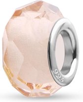 Quiges - 925 - Sterling - zilver - Glazen - Kraal - Bedels - Beads - Diamantgeslepen Oranje - Past op alle bekende merken - Armband GZ167