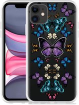 Geschikt voor Apple iPhone 11 Hoesje Vlinder Symmetrie - Designed by Cazy