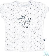 Feetje t-shirt k/m stip with all my petite cherie|MT. 80|Wit