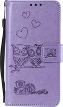 Uilen Book Case - Huawei Y5 (2019) Hoesje - Paars