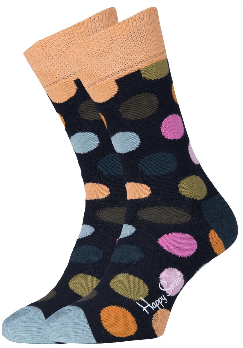 Happy Socks sokken Big Dot Sock donkerblauw met stip - Unisex - Maat: 36-40