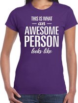 Awesome person / persoon cadeau t-shirt paars dames XL