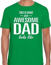 Awesome Dad cadeau t-shirt groen heren - Vaderdag  cadeau 2XL