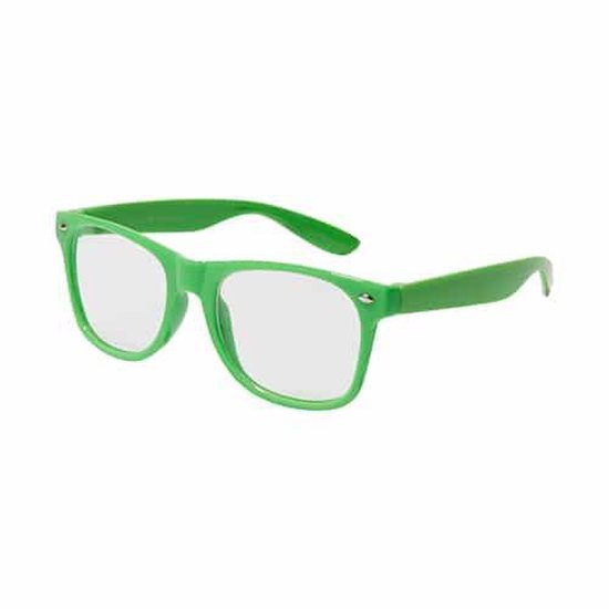 Freaky Glasses® - nerdbril - bril zonder sterkte - retrobril - nepbril - groen - Freaky Glasses