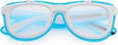Freaky Glasses® - NEON spacebril flipstyle wit - Festivalbril - Led bril - Dames en Heren - neon blauw