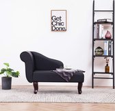 Chaise longue kunstleer zwart