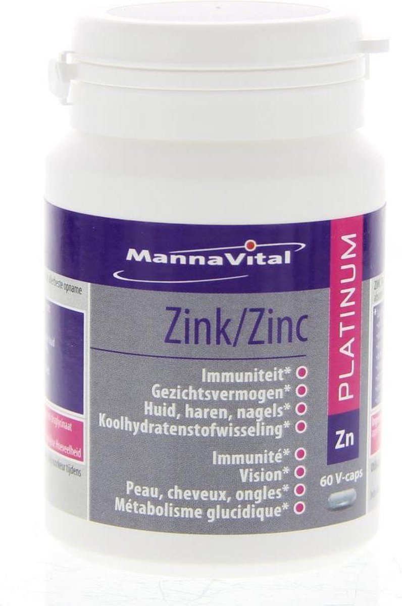 Goedkoopste Mannavital Zink platinum 60 Vegetarische capsules