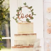 Mariage botanique - Cake topper LOVE Or Rose