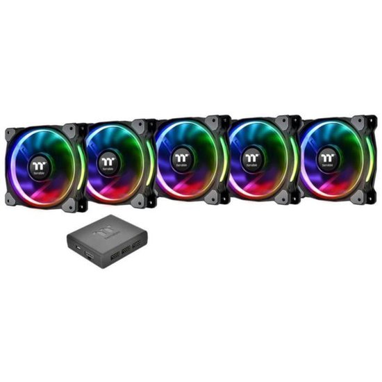 Thermaltake Riing Plus 14 RGB PC-ventilator 140mm LED ring hydraulisch lager 5 stuks