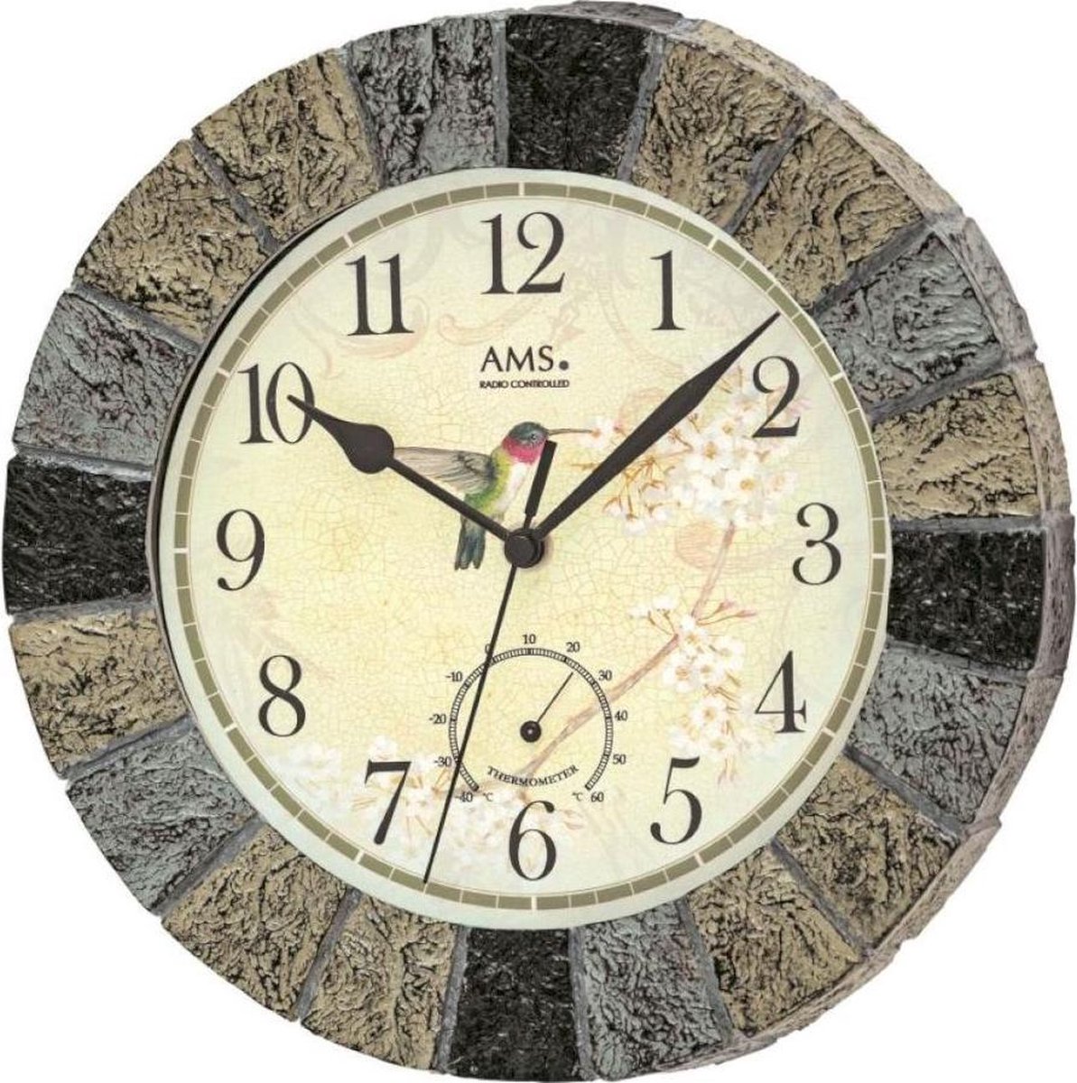 AMS Wandklok radiogestuurd AMS - 5979 grijs