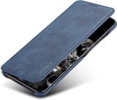Samsung Galaxy S20 Ultra Hoesje Retro Bookcase met Kaarthouder Blauw