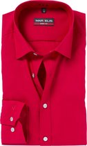 MARVELIS body fit overhemd - rood - Strijkvriendelijk - Boordmaat: 38