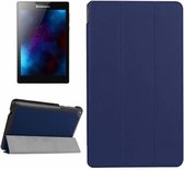 Lenovo Tab 3 7 Essential hoes - Tri-Fold Book Case Donker Blauw