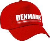 Denmark supporters pet rood jongens en meisjes - kinderpetten - Denemarken landen baseball cap - supporter accessoire