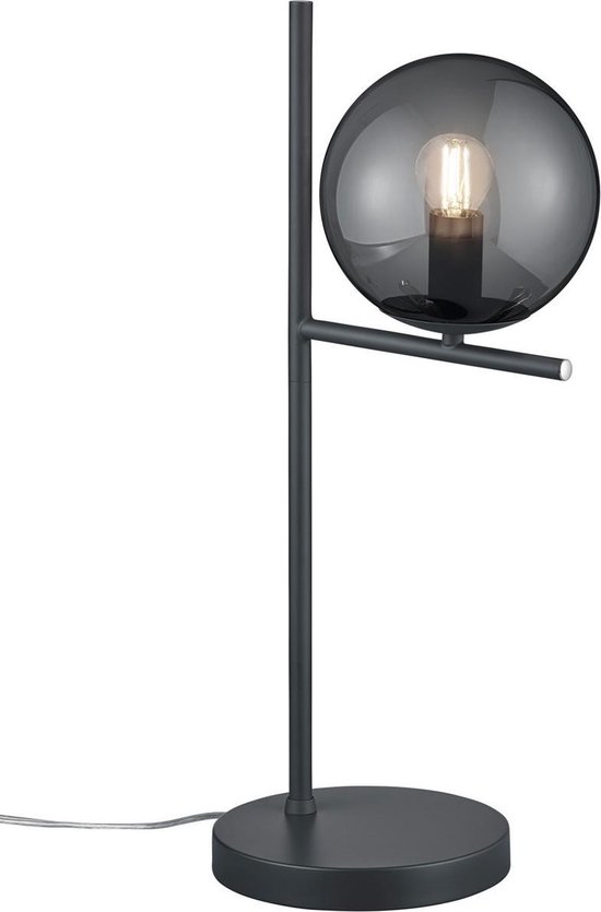 LED Tafellamp - Trion Pora - E14 Fitting - Rond - Mat Antraciet - Aluminium