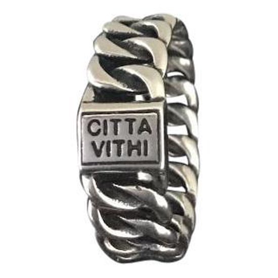 Schitterende Zilveren CITTA VITHI Buddha Ring- zeg "JA" tegen een Betere Wereld 16.50 mm. (maat 52)
