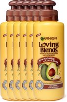 Garnier Loving Blends Avocado Olie & Shea Boter Intens Voedende Leave-In Crème - Zeer Droog, Pluizig Haar - 6 x 200ml - Multiverpakking