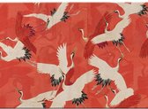 Bekking & Blitz - Placemat - Kunststof placemat - Kunst - Uniek design - Kraanvogels - Woman haori with Red and White cranes - Collectie Rijksmuseum Amsterdam: Woman haori with Red