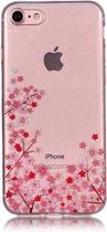 GadgetBay Doorzichtige Flexibele TPU Case kleine bloemen iPhone 7 8 SE 2020 - Roze