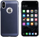 Colorfone iPhone X en Xs Hoesje Blauw - Mesh Holes