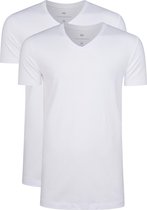WE Fashion Heren tall fit T-shirt van biologisch katoen, 2-pack - Maat XS