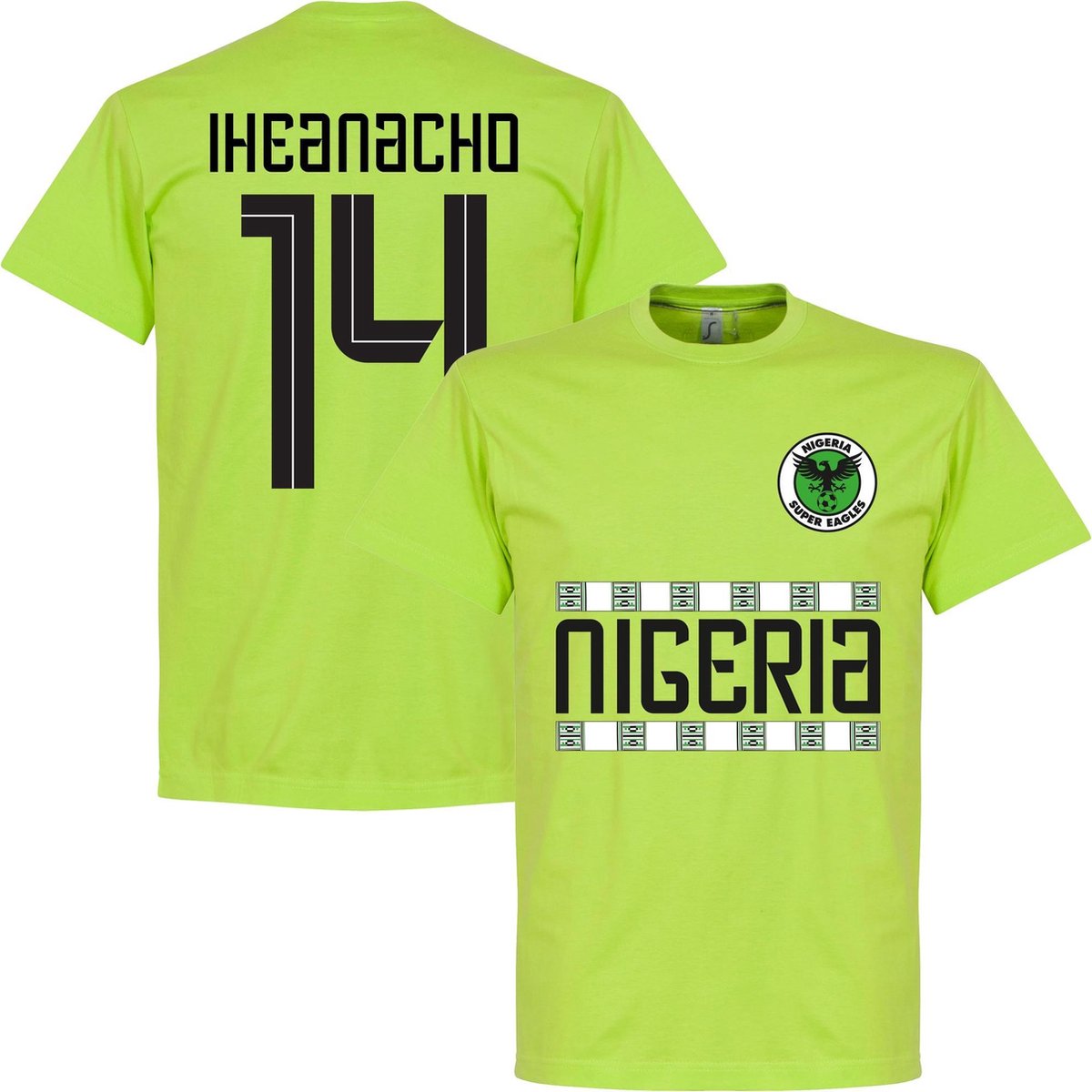 Nigeria Iheanacho 14 Team T-Shirt - Licht Groen - XL