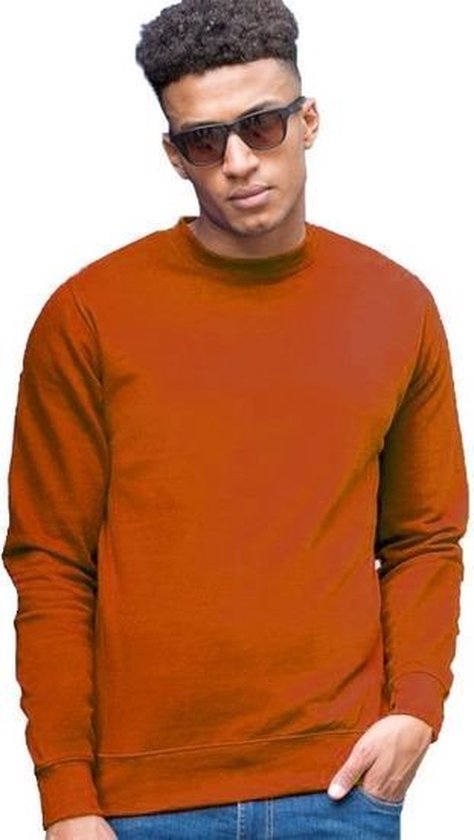 Oranje sweater voor heren Just Hoods - Oranje trui voor mannen 2XL | bol